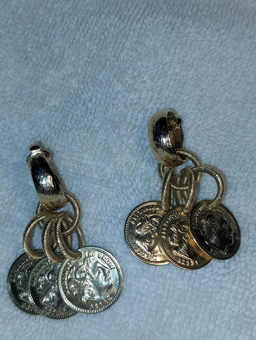 Gold-Tone Coin Dangle Clip-On Earrings - Women Jewelry